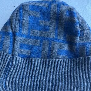 Fendi Blue and Gray Knit Hat